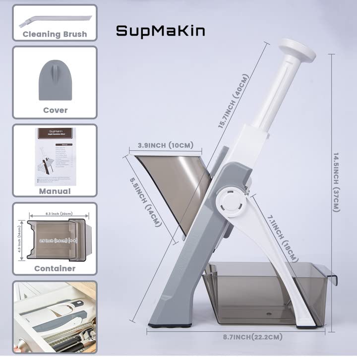 SupMaKin Adjustable Mandoline Vegetable Slicer for Potatoes and Onions