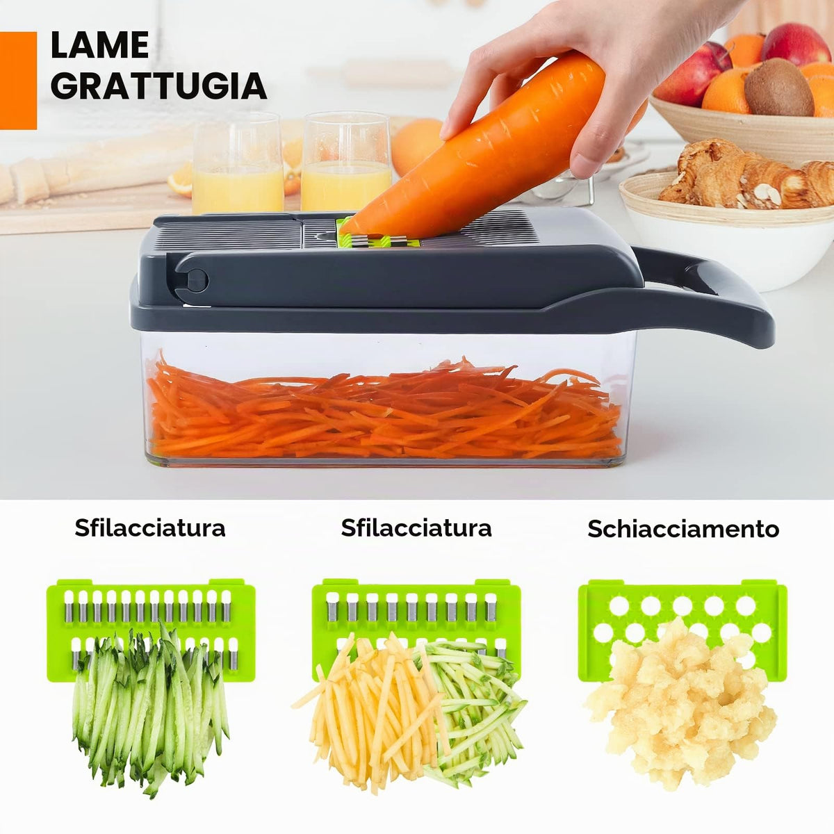 13-in-1 Professional Vegetable Chopper with 8 Blades and Container
