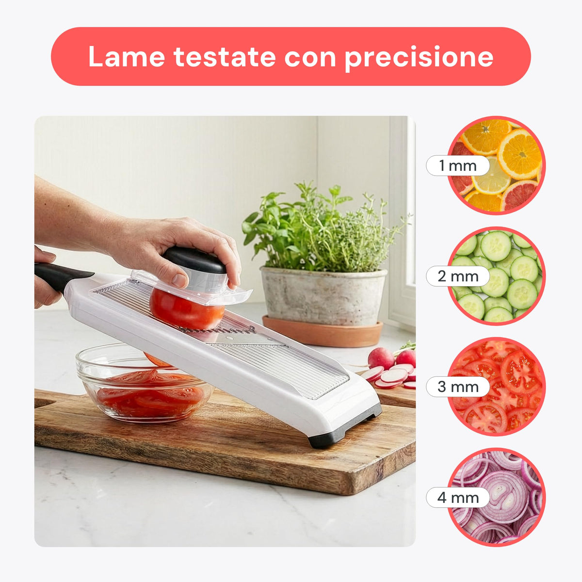 Fullstar Handheld - Mandolina per Verdure e Affettatrice Julienne 2 in 1