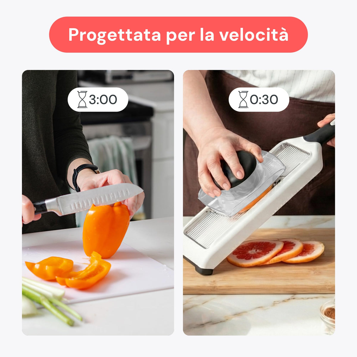 Fullstar Handheld - Mandolina per Verdure e Affettatrice Julienne 2 in 1