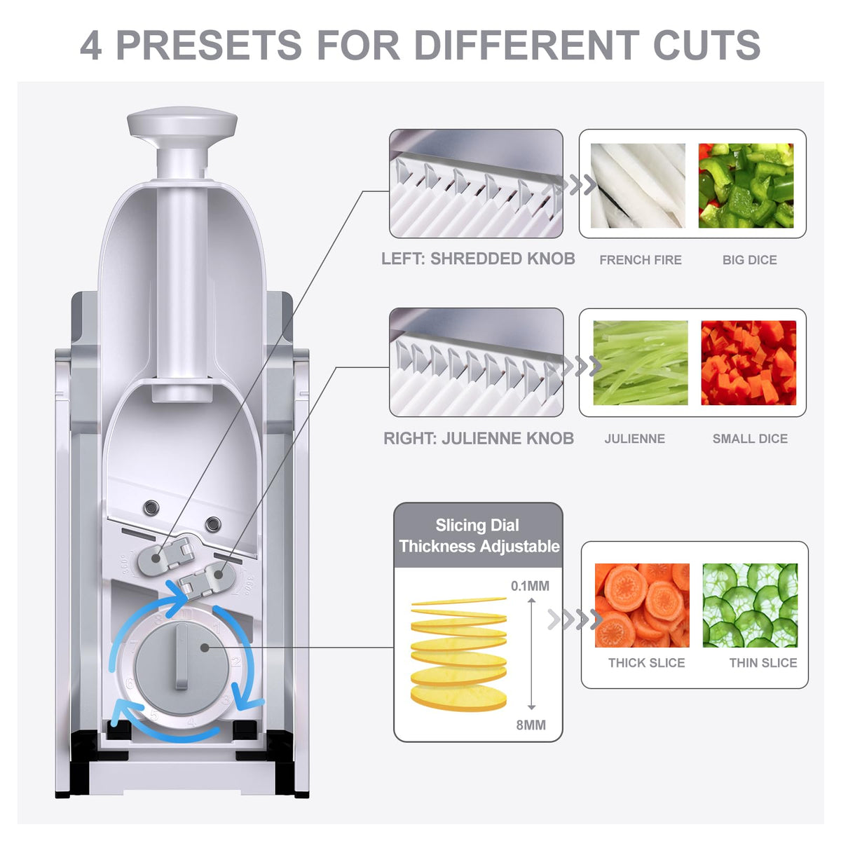 SupMaKin Adjustable Mandoline Vegetable Slicer for Potatoes and Onions