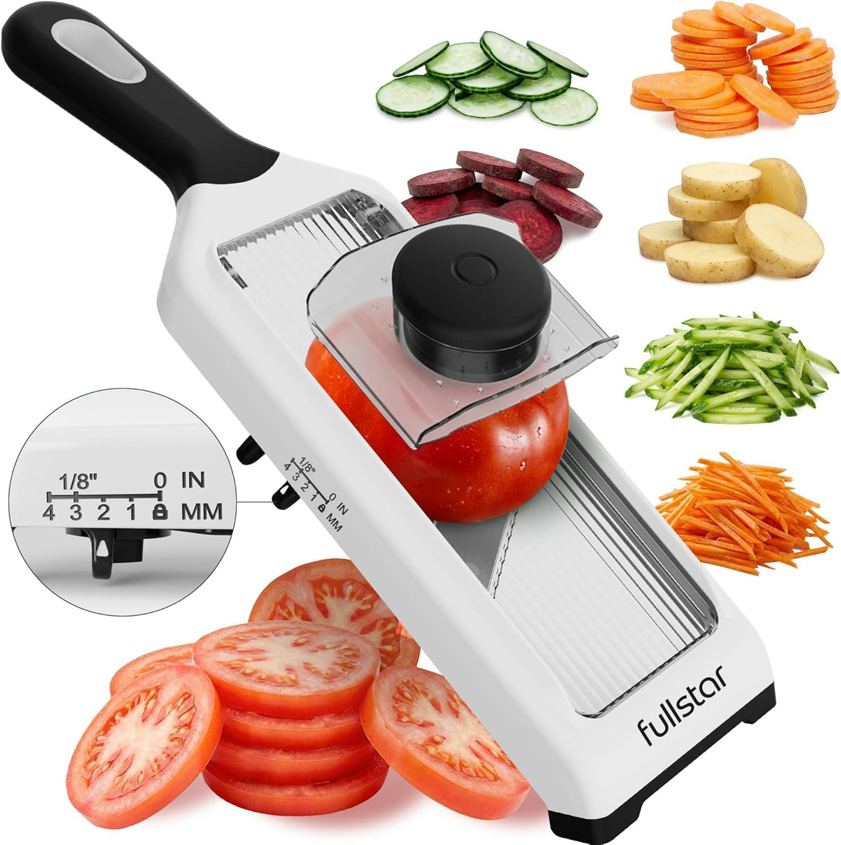 Fullstar Handheld - Mandolina per Verdure e Affettatrice Julienne 2 in 1