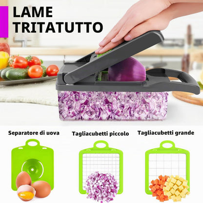 13-in-1 Professional Vegetable Chopper with 8 Blades and Container