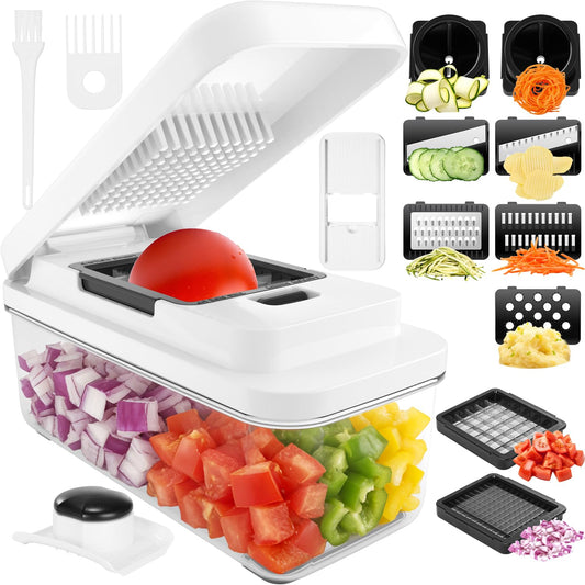 Vihoom Vegetable Cutter and Spiralizer, 9 Interchangeable Blades