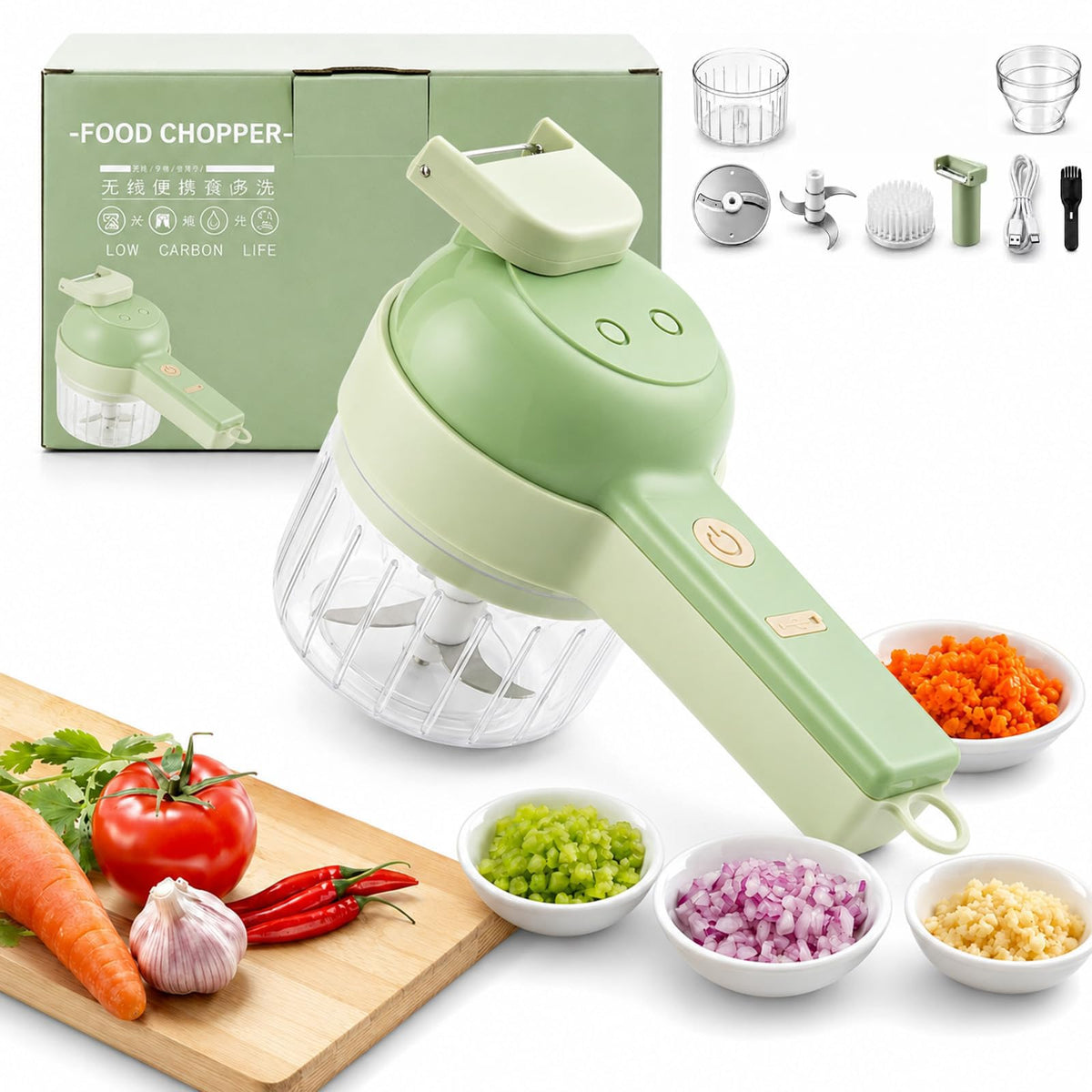 Multifunctional Vegetable Slicer with 2 Interchangeable Blades for Carrots, Potatoes and Cucumbers