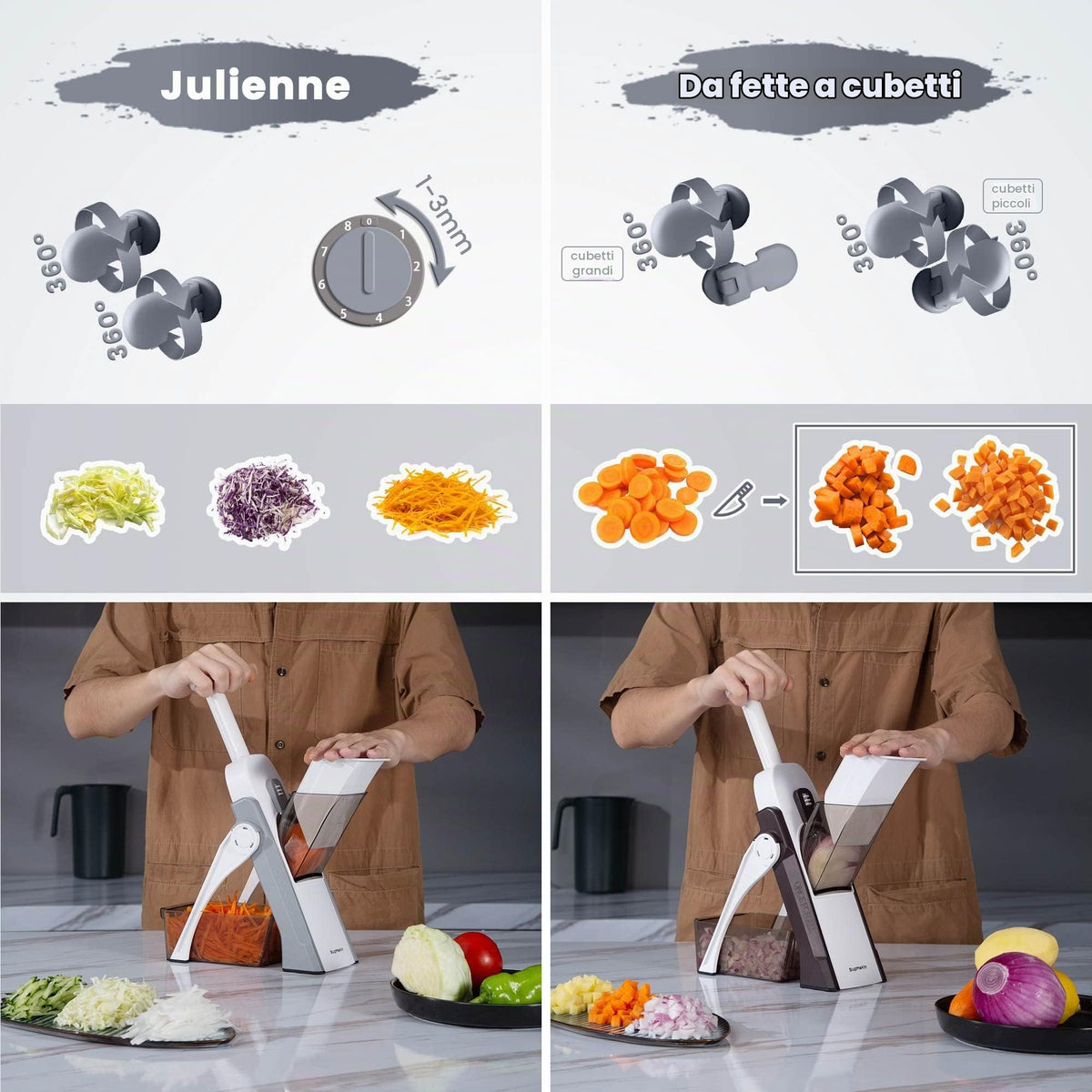 SupMaKin Adjustable Mandoline Vegetable Slicer for Potatoes and Onions